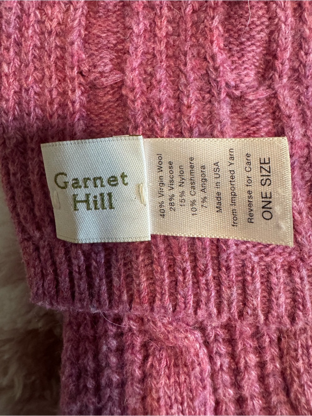 Garnet Hill Rose Cable Knit Scarf - Picture 2 of 4